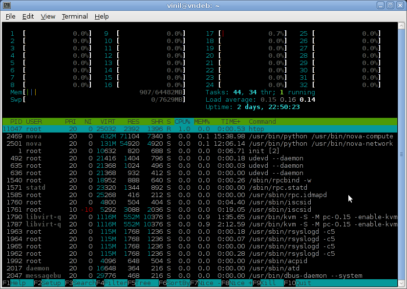 RS720, 2 x Opteron 6200, htop